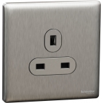 Schneider Electric 施耐德電氣 NUX426_SS UNICA X 13A 250V~ 單位插座 (炫星銀)